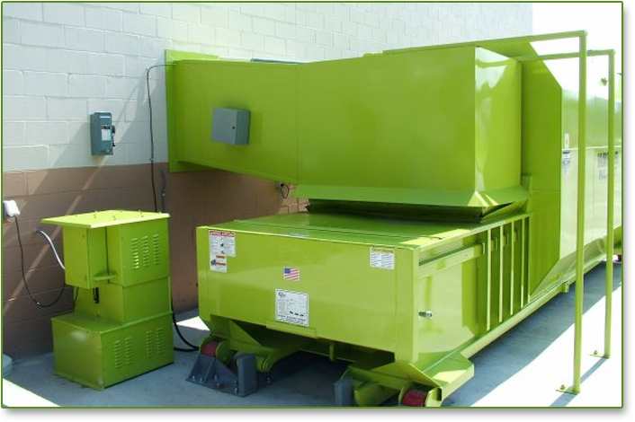 Self Contained Compactor Through The Wall Chute Install